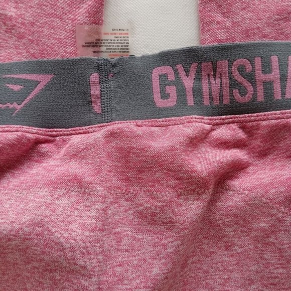 Gymshark Womens XS OG Flex Pink Marl Gray Band Leggings Pants Workout inseam27" - Picture 7 of 9